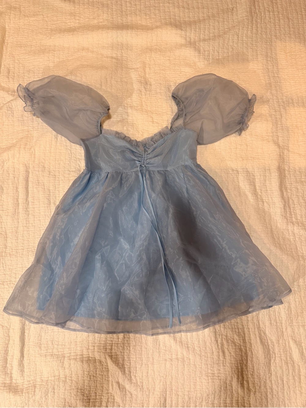 Altar'd State Light Blue Ruffled Organza Top